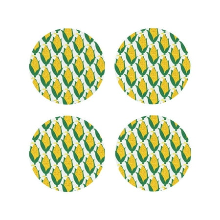 

Tideii Corn Cob for Leather Coasters 4 Pieces Anti-fouling and Anti-scalding Decorative Coasters Suitable for Restaurants Kitchens Coffee Shops-Round Shape