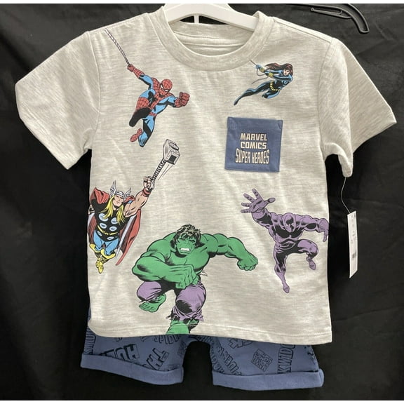 Marvel Comics Super Heroes Tshirt Shorts Set Size 2T