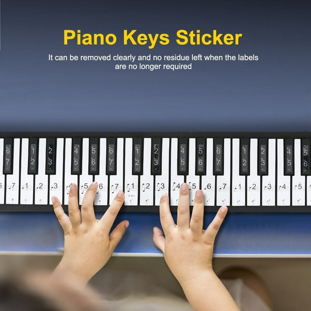 Étiquettes Note Piano,Étiquettes Amovibles Piano 88 Touches Amovibles  Autocollant Piano Étiquettes De Note Piano Pour Enfants Adultes Et Débutants