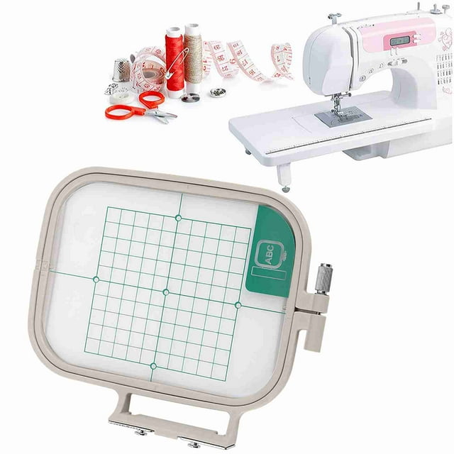 Embroidery Hoop Frame Set for Sewing Machines, Adjustable Grid Design with Multi Size Options 2.0x2.0 to 6.7x3.9 Inch, NV500 to ZZ3-B140