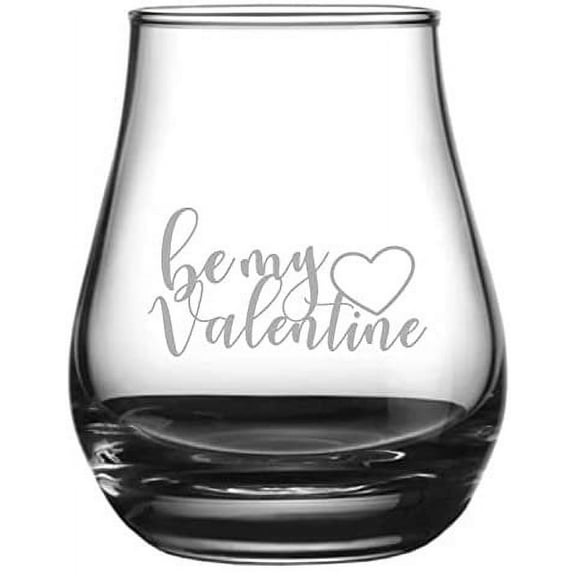 Be My Valentine Valentine's Day Quotes Etched 4.1oz Spey Dram Whisky Glass