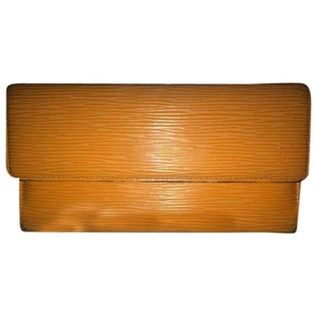 Louis Vuitton Epi Leather Orange Porte Tresor Sarah Long Trifold Wallet Lvtl10