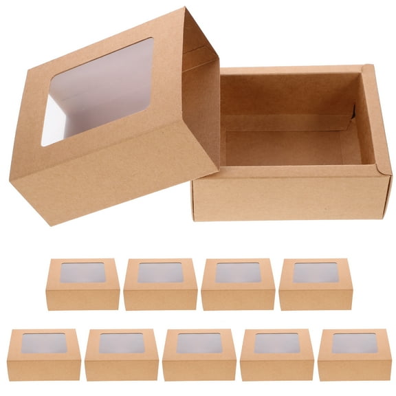 CYLINDSOME 10pcs Small Gift Boxes Party Favors Paper Packaging Box with Window for Wedding Birthday