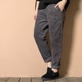 thumbnail image 4 of MSJUHEG Women'S Pants Pants For Women Women Plus Size Elastic Waist Corduroy Pocket Harem Pants Long Pants Corduroy Pants For Women Gray 2Xl, 4 of 9
