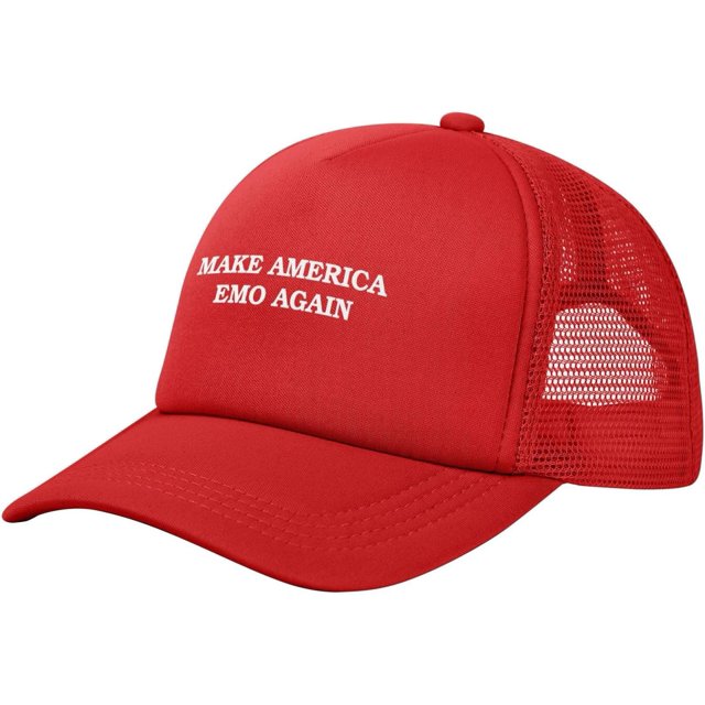 Make America Emo Again Hat Mesh Trucker Hat Funny Baseball Cap Men Women