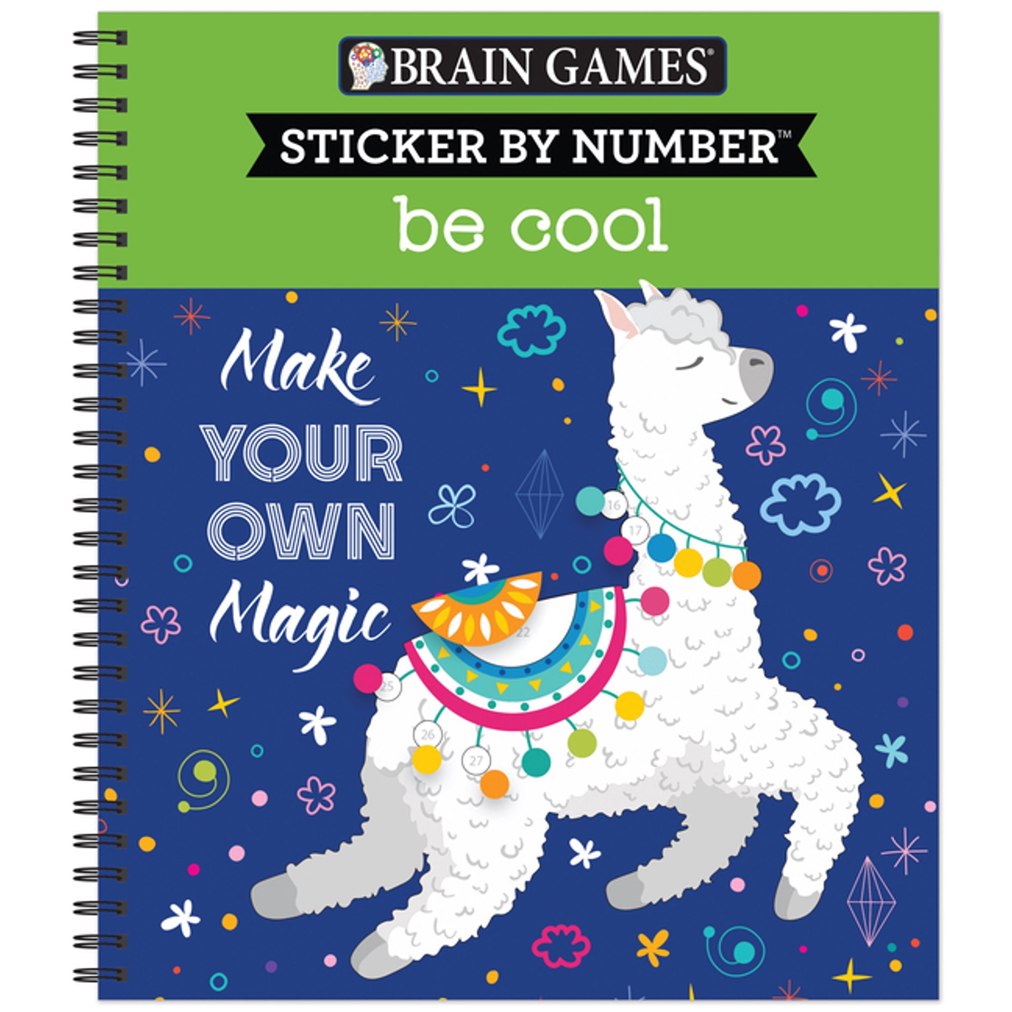 Brain Games - Sticker by Number Brain Games - Sticker by Number: Be Cool, (Spiral-Bound)