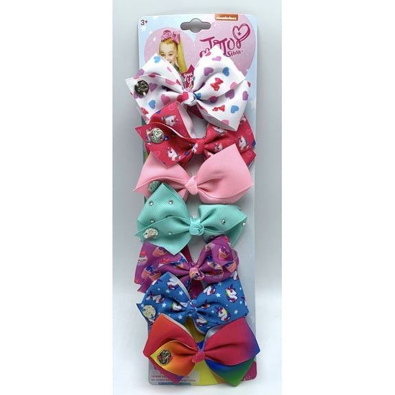 JoJo Siwa 7 days of the Week Bows with Unicorn and Rainbow Set