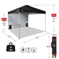 thumbnail image 3 of CROWN SHADES Canopy Tent, 10 x 10 Foot Portable Pop Up Outdoor Shelter with Pocket Sidewall, Push Center Lock, UV Protection, and Carry Bag, Black, 3 of 9