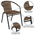 thumbnail image 5 of Flash Furniture Lot de 2 Chaises Empilables de Restaurant en Rotin Brun Moyen pour Intérieur-Extérieur, 5 of 5