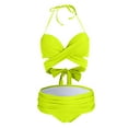 thumbnail image 4 of UTSJKR Halter Bikini Sets for Women Twist High Waisted Bikini Sexy Push Up Two Piece Swimsuits Sporty Two Piece Bathing Suits Green XL, 4 of 4