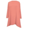 thumbnail image 7 of MIXUE Boho Tops For Women Summer Solid Color Round Neck Long Sleeve Casual Basic Tee Shirts Holiday Wear,Pink,M, 7 of 7