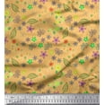 thumbnail image 1 of Soimoi Orange Poly Georgette Fabric Leaves,Insect & Floral Artistic Printed Craft Fabric by The Yard 52 Inch Wide, 1 of 3