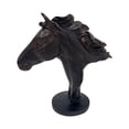thumbnail image 1 of Escultura minimalista de cabeza de caballo para escritorio | Decoración moderna con melena de cerdas para el hogar, la oficina o la estantería | Base de resina con acabado negro mate | Regalo para, 1 of 6