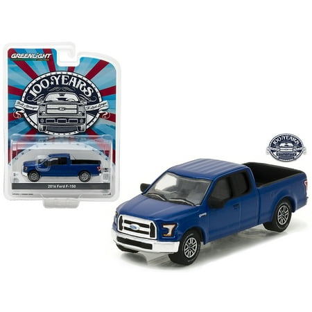 2016 Ford F 150 Pickup Truck Blue Ford Trucks 100 Anniversary Collection Series 5 164 Diecast Model Car By Greenlight