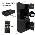 thumbnail image 4 of YYAo 71" Kitchen Storage Cabinet with Charging Station,with 2 Outlets & 1USB 1Type-C Ports,Pantry with 2 Cabinet ,1 large storage drawer& 1 Large Countertop, 4 of 15