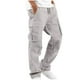 thumbnail image 1 of Pantalones cargo de algodón para hombre, estilo casual, lisos, con múltiples bolsillos, rectos, para exteriores, para fitness, 1 of 4