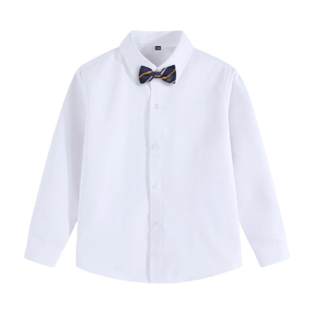 Odeerbi Camisa de Vestido de Chicos y Niñas Con Corbata Camisas de Uniforme Escolar de Manga Larga