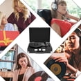 thumbnail image 2 of Portable Vinyl record player C210 ,with 2 Stereo Speakers(3W each), Wireless 3-Speed 33/45/78RPM, Support Headphone Jack/USB/AUX-IN/RCA-Out, 2 of 7