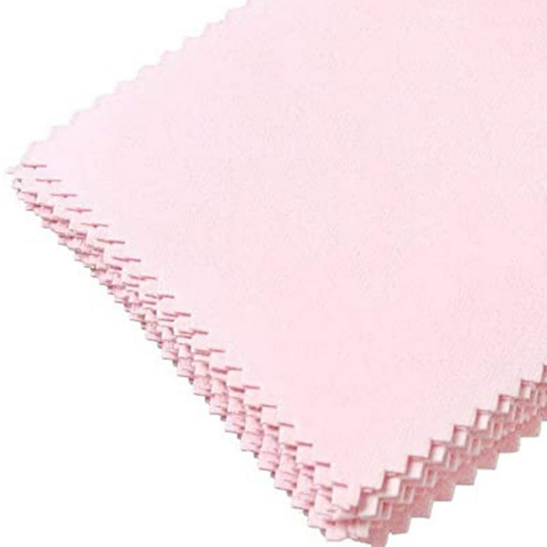 10 Pieces Of Jewelry Cleaning Cloth, Pink Polishing Cloth