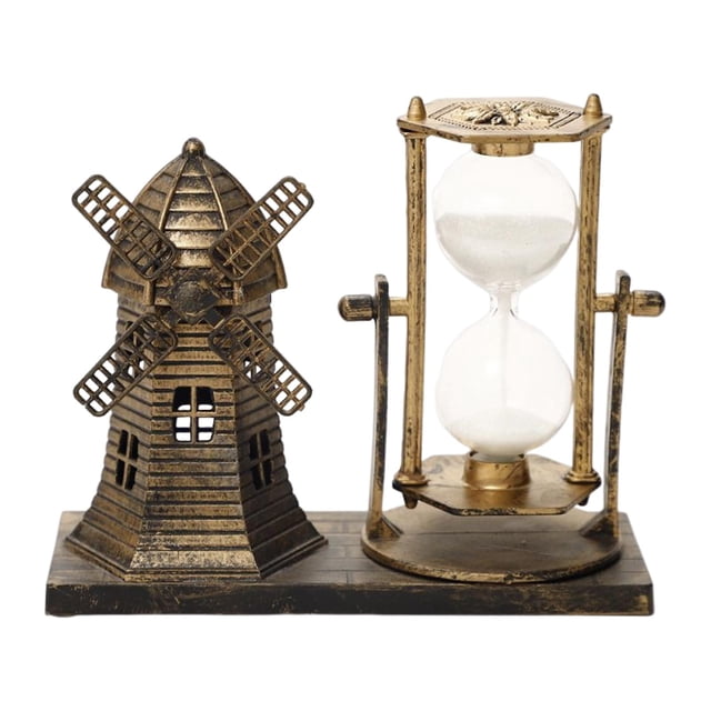 Adornos de reloj de arena con temporizador de arena, escultura de centro de mesa, estatua creativa Dorado