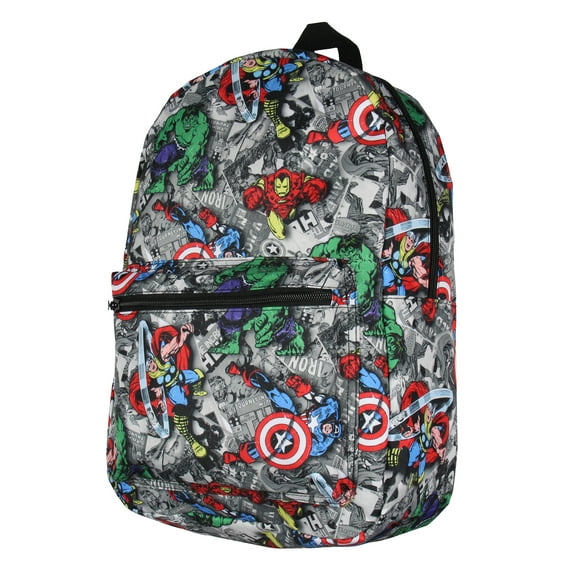 Marvel Avengers Thor Iron Man Captain America Hulk Laptop School Backpack 17"