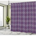 thumbnail image 4 of Ambesonne Bohemian Shower Curtain, Lines in Square Forms Art, 69"Wx75"L, Dark Purple Pale Rose, 4 of 4