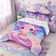 thumbnail image 2 of Manfei 3D-Printed Axolotl Full Size Comforter Sets,Cute Animals Print Bedding Comforter Set,Colorful Stars Reversible,3-Piece,1 Comforter and 2 Pillowcases, 2 of 7