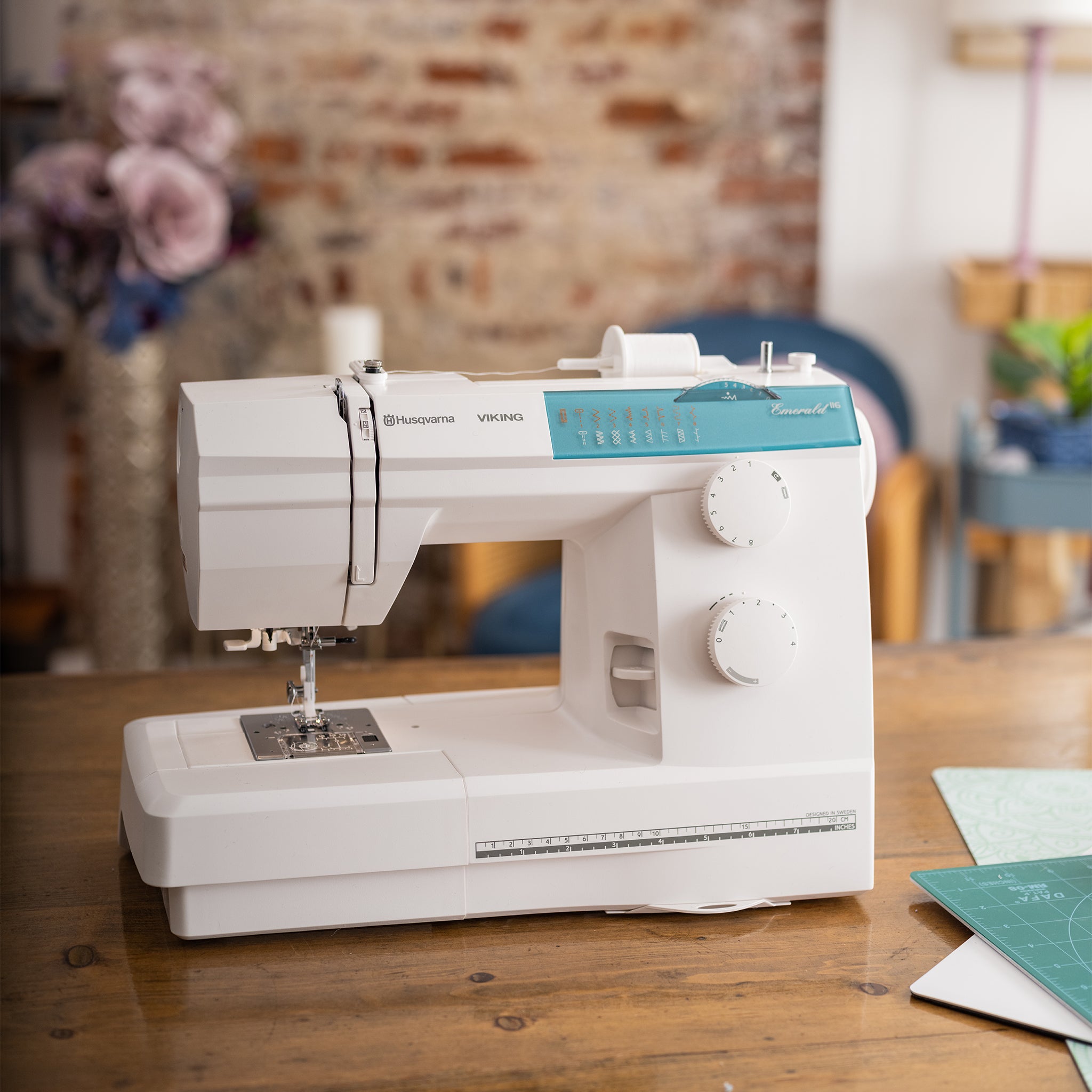 Husqvarna Viking Emerald 116 Sewing Machine with 16 Stitches & 1-Step Buttonhole