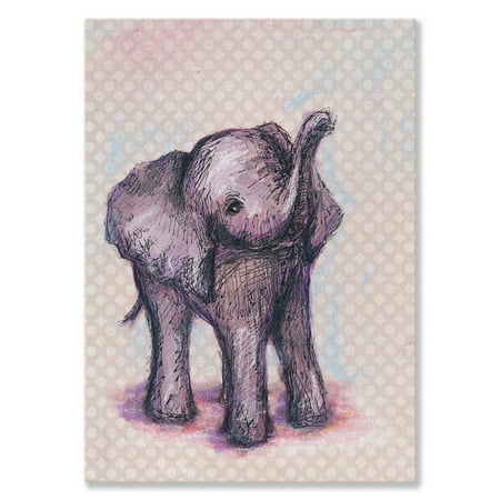 Oopsy Daisy Canvas Wall Art  Elephant Baby  10x14 By 