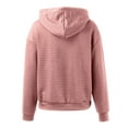 thumbnail image 5 of Waffle Hoodies for Women 2025 Long Sleeve Loose Fit Plain Hoodie with Pockets Hooded Sweatshirt Women Pullover, 5 of 6