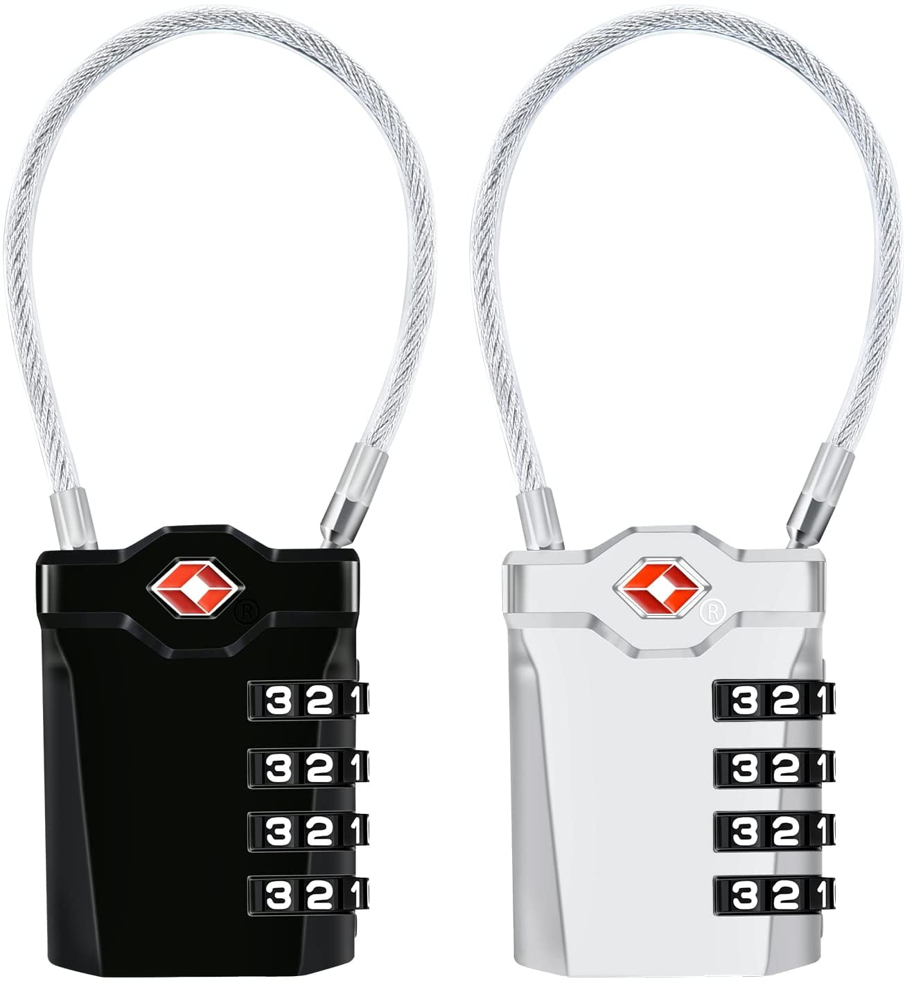 Cadenas à code à indicateur spécial USA 146-30TSA cuir noir - 3 molettes ABUS