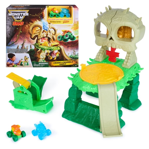 Monster Jam Mini Jams, Crash & Crumble Skull Escape Playset , 2 Exclusive Die-Cast El Toro Loco and Dragon Monster Trucks, Kids Toys for Boy and Girls Ages 3 and up