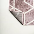 thumbnail image 5 of JONATHAN Y SUPERSOFT 2 x 8 Runner Rug, Tumbling Blocks Geometric - Rose/White, SEU101B-28, 5 of 8
