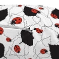 thumbnail image 3 of Ladybugs Pouf Cover with Zipper, The Symbolism of Luck Insect on Leafs Cartoon Style of Drawing, Soft Decorative Fabric Unstuffed Case, 30" W X 17.3" L, White Black and Vermilion, by Ambesonne, 3 of 5