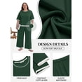 thumbnail image 6 of MINTREUS Lounge Sets for Women Plus Size Pajamas Neck Pullover Top Wide-Leg Pants Women's PJ Casual Set 1X-5X, 6 of 11