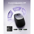 thumbnail image 3 of wegear MW2 Bluetooth Mouse,1600 DPI Optical Tracking,24 Months Battery,Wireless,Black, 3 of 10