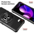 thumbnail image 4 of Compatible for TCL A3 Case / TCL A30 Case / TCL ION Z Case w/Tempered Glass Screen Protector [Military Grade] Ring Car Mount Kickstand Shockproof Hard Phone Case - Black, 4 of 7