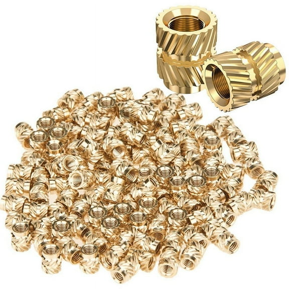 120Pcs M3X5.7-OD4.6 Thread Knurled Brass Threaded Heat Set Insert Embedment Nut for 3D Printer