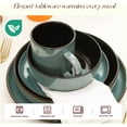 thumbnail image 5 of Euro-Nordic Stoneware 20pc Dinnerware Set, Reactive Glaze (Green, 20pc Set), 5 of 14