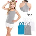 thumbnail image 2 of ZACPNCV 4 Pieces Girls Dance Tank Tops Racerback Camisole Undershirts Spaghetti Strap Camis Dance Clothes Tank Tops for Girls Gray 2-3 Years, 2 of 7