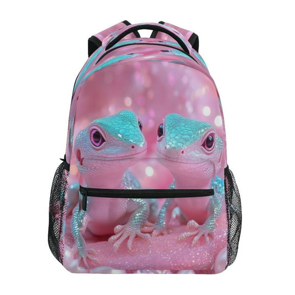 DIXRUYEE Backpack Schoolbag Playful Geckoes Pattern 15L/18L 2-SIZE