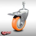thumbnail image 2 of 4 Inch 316SS Orange Polyurethane Swivel 10mm Stem Caster Total Lock Brake SCC, 2 of 2