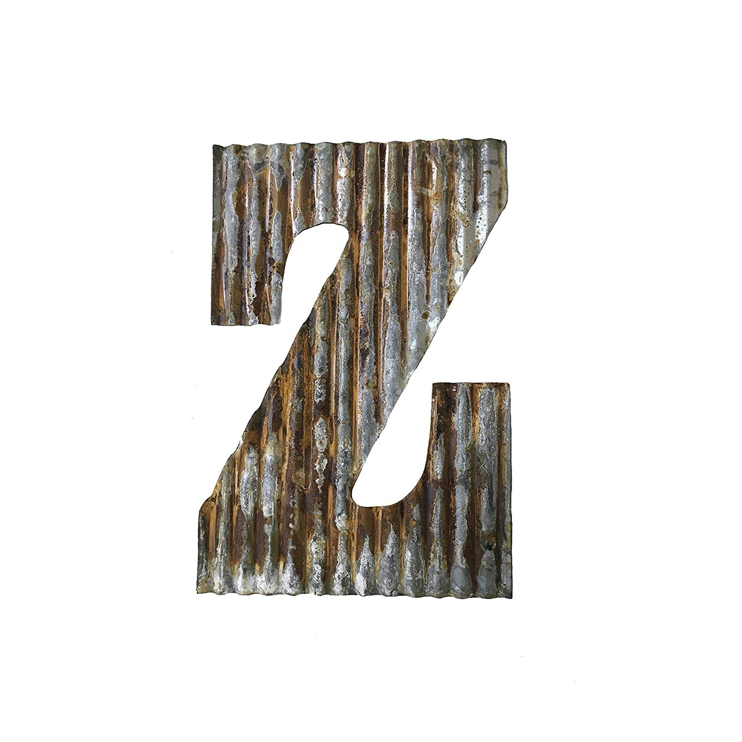 Farmhouse Rustic 24'' Wall Decor Corrugated Metal Letter Z 