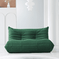 thumbnail image 4 of Magic Home Modern Sofa Togo Sofa Lazy Sofa Floor Couch Foam Sofa Teddy Velvet Couch for Bedroom,Living Room,Apartment and Small Space,Double Seat Sofa,Green, 4 of 10