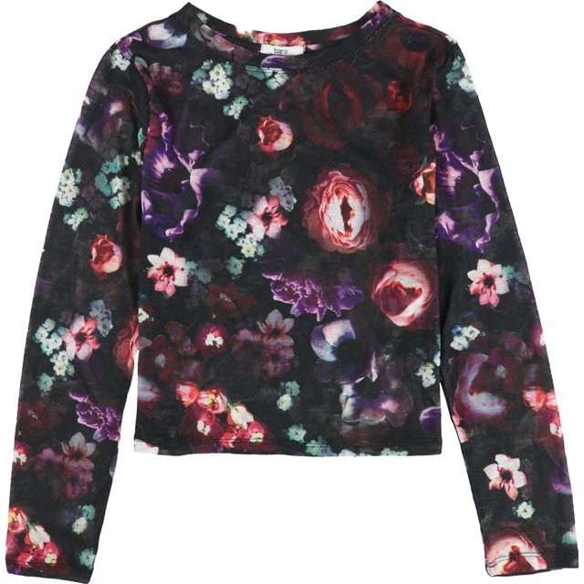 bar III Suéter de Punto Floral para Mujer, Negro, X-Large bar III Tejer