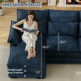 thumbnail image 3 of Wiilayok 110" U Shaped Cloud Couch Modular Sectional Couches for Living Room Fluffy Chenille Deep 4 Seat Sofa Set with Double Chaise & Memory Foam, Blue, 3 of 9
