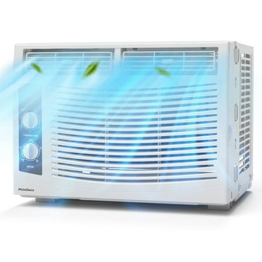 PhiloDeco 5000 BTU Window Air Conditioner Easy Cool - Capable of Cooling Up to 150 sq ft. 2 Fan Speeds, 4-Way Air Direction, Mechanical Control, Filter, for Small Room Air Conditioner, Small Ac Unit