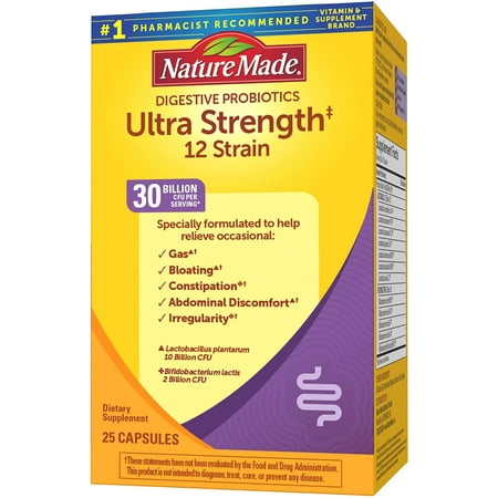 Nature Made Ultra Strength Probiotic Capsules, 25 ea (Pack of 6)