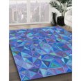 thumbnail image 3 of Ahgly Company Machine Washable Indoor Rectangle Transitional Blue Area Rugs, 8' x 12', 3 of 7
