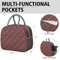 thumbnail image 3 of Retro Plaid Pattern Lunch Bag – Colorful Checkered Design Reusable Insulated Cooler Tote for Outdoor Use, 3 of 4